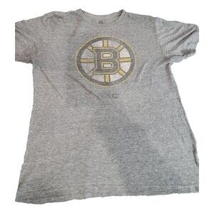 NHL Boston Bruins NHL MediumT-Shirt Men’s Gray Short Sleeve Hockey Logo Tee
